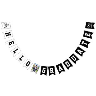 Custom Modern Hello Graduate Photo Graduation Bunting