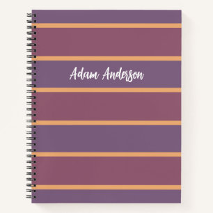Custom Modern Horizontal Striped Design Notebook