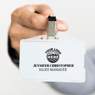 Custom Modern Id Minimalist Employee Business logo ID Badge