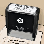 Custom Modern Inline Corporate Logo Return Address Self-inking Stamp<br><div class="desc">Your Business Logo Address Modern self-inking stamp. Easily personalise this custom large professional self-inking rubber stamp with your own company logo. Just add your own logo, image or text, write your address, choose your font. Perfect for scrapbooking, decorations or business stationery. Available with different ink colours, in different sizes. No...</div>