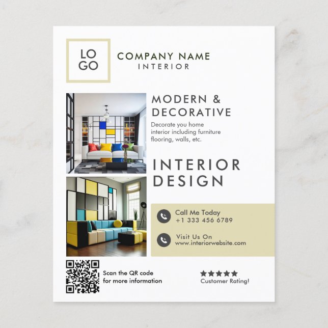 Custom Modern Interior Design Flyer (Back)