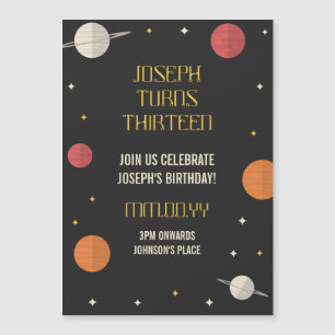Custom Modern kids birthday Magnetic Invitation