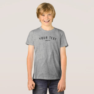 Custom Modern Kids Boys Solid Grey Triblend Tri-Blend Shirt