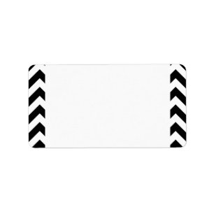 Custom Modern Large Black and White Chevrons Label