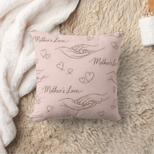 Custom Modern Line Art Mother's Day Cushion