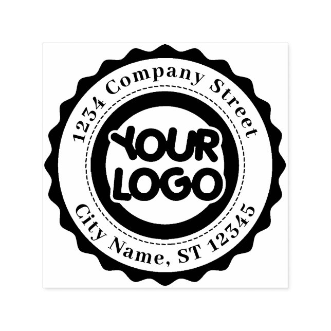 Custom Modern Logo Company Return Address Self-inking Stamp (Design)