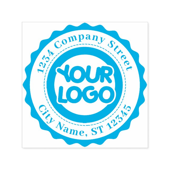 Custom Modern Logo Company Return Address Self-inking Stamp (Design)