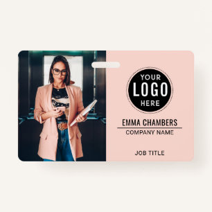 Custom Modern Logo Employee Photo Business ID Badge