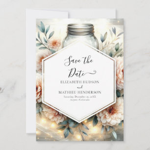  Custom Modern Mason Jar Wedding  Save The Date