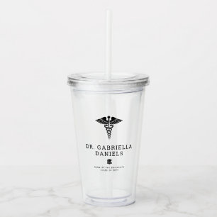 Custom Modern Medical School Doctor Graduation Acrylic Tumbler