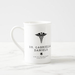 Custom Modern Medical School Doctor Graduation Bone China Mug