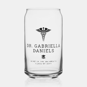 Custom Modern Medical School Doctor Graduation Can Glass