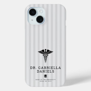 Custom Modern Medical School Doctor Graduation iPhone 15 Case