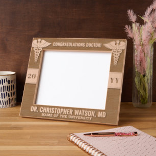 Custom Modern Medical School Doctor Graduation Etched Frames