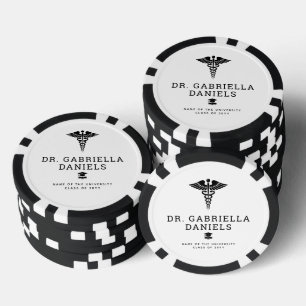 Custom Modern Medical School Doctor Graduation Poker Chips