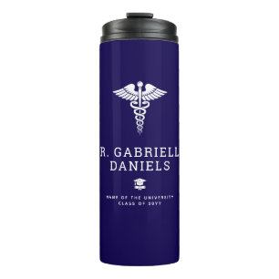 Custom Modern Medical School Doctor Graduation Thermal Tumbler