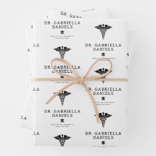 Custom Modern Medical School Doctor Graduation Wrapping Paper Sheet