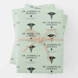Custom Modern Medical School Doctor Graduation Wrapping Paper Sheet