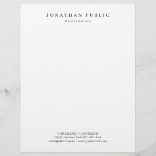 Custom Modern Minimal Template Elegant Black White Letterhead
