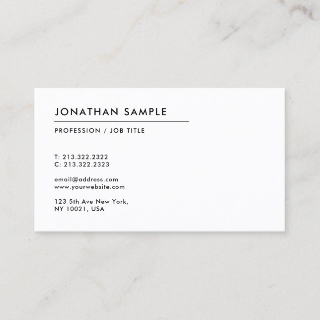 Custom Modern Minimal Template Professional Business Card (Front)