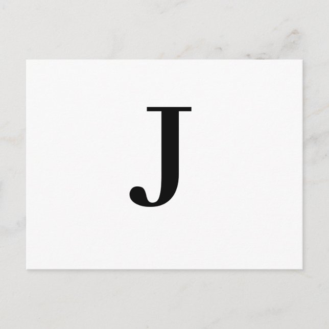 Custom Modern Minimalist Alphabet Design Postcard (Front)