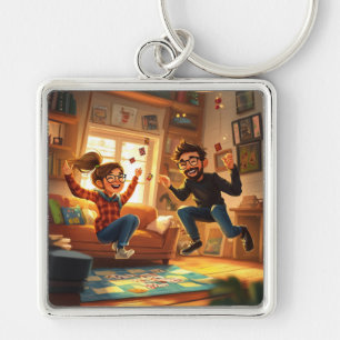 Custom Modern Minimalist Best Friends BFF Photo Key Ring