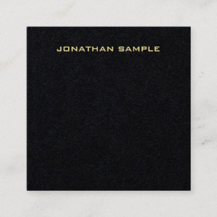 Custom Modern Minimalist Design Gold Text Elegant Square Business Card