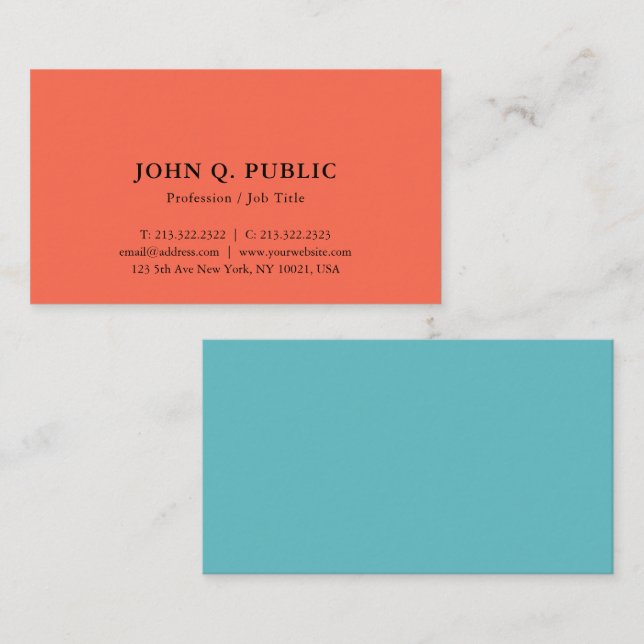 Custom Modern Minimalist Elegant Simple Template Business Card (Front/Back)