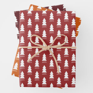 Custom Modern Minimalist Geometric Christmas tree Wrapping Paper Sheet