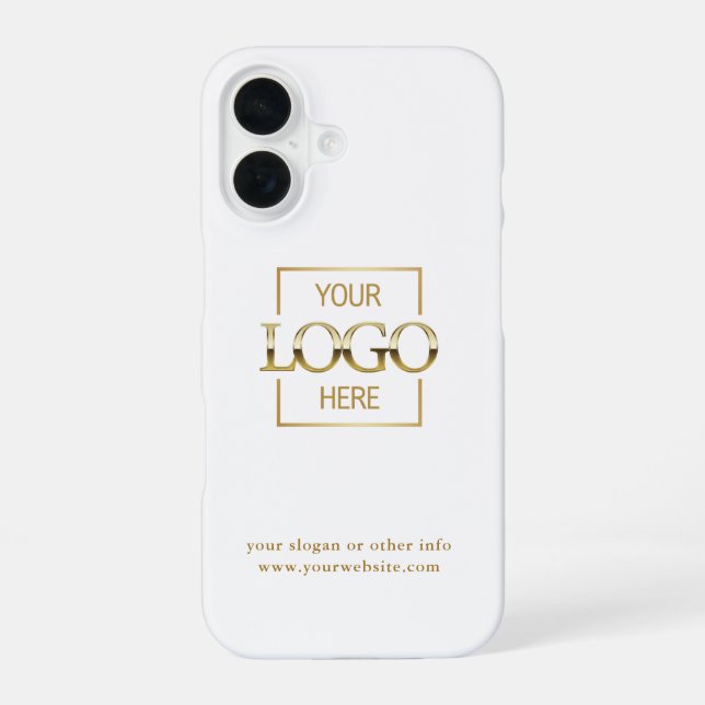 Custom Modern Minimalist Logo Business Branding iPhone 16 Case (Back)