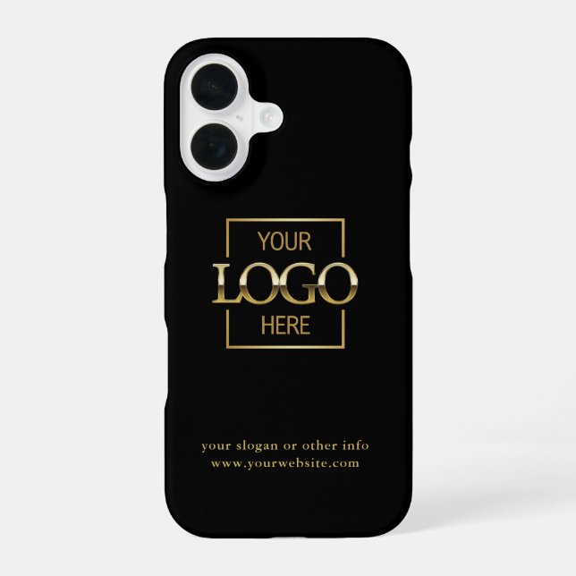 Custom Modern Minimalist Logo Business Branding iPhone 16 Case (Back)