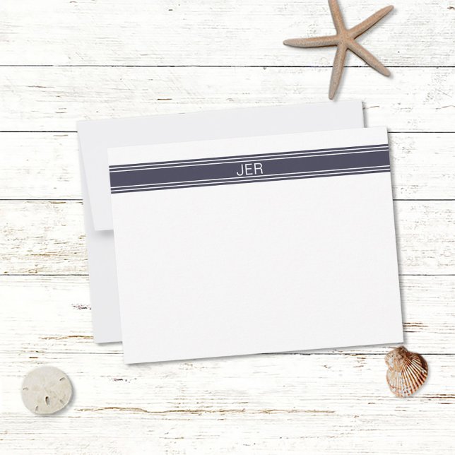 Custom Modern Minimalist Navy Monogram Card (Creator Uploaded)