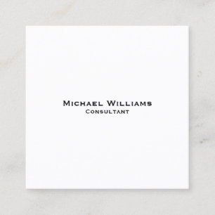 Custom Modern Minimalist Professional Simple White Square Business Card