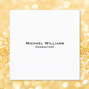 Custom Modern Minimalist Professional Simple White Square Business Card