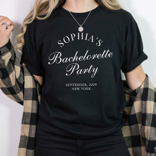 Custom Modern Minimalist Script Bachelorette Party T-Shirt