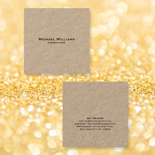 Custom Modern Minimalist Simple Professional Kraft Square Business Card