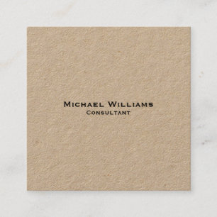 Custom Modern Minimalist Simple Professional Kraft Square Business Card