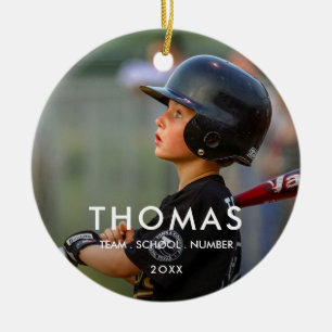 Custom Modern Minimalist Sports Photo Ceramic Tree Decoration