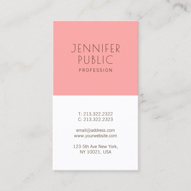 Custom Modern Minimalist Trendy Elegant Template Business Card (Front)