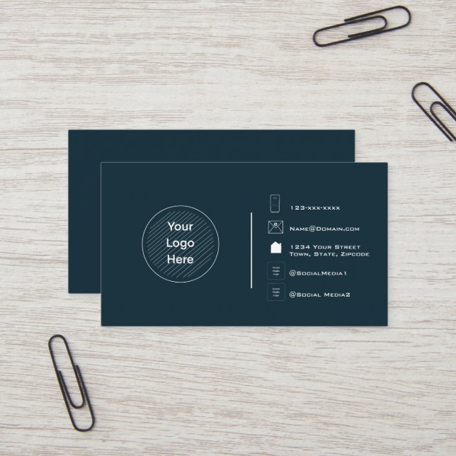 Custom Modern Minimalist Your Logo Create Your Own Business Card (Front/Back In Situ)