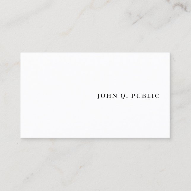 Custom Modern Minimalistic Template Elegant Simple Business Card (Front)