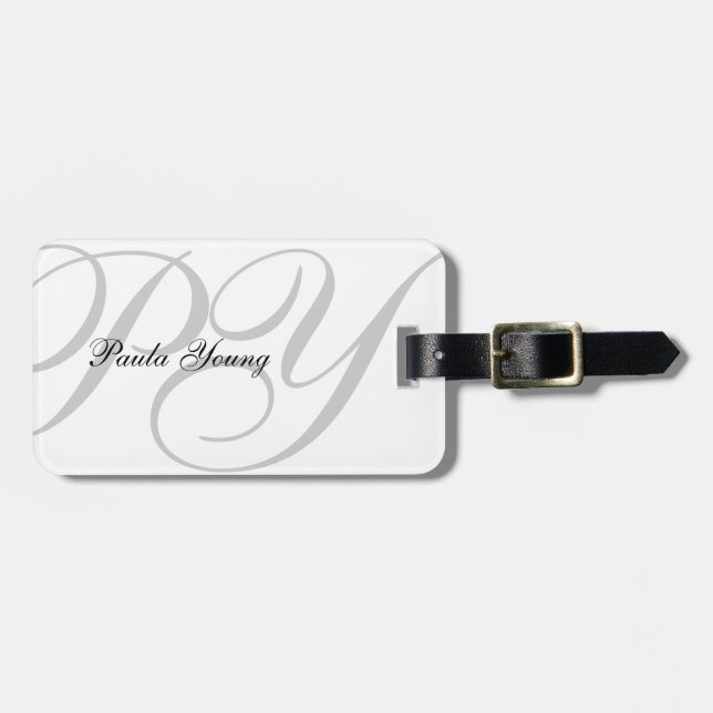 Custom Modern Monogram 2 Luggage Tag (Front Horizontal)