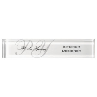 Custom Modern Monogram 2 (W) Nameplate