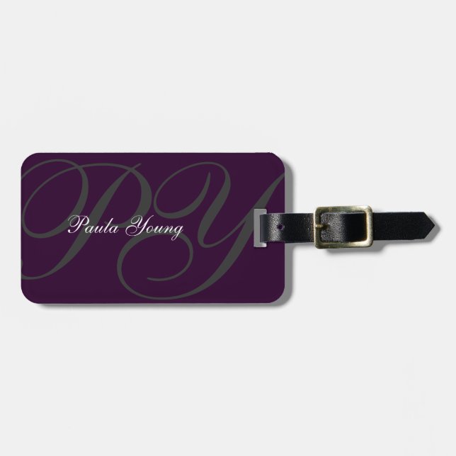 Custom Modern Monogram 2a Luggage Tag (Front Horizontal)