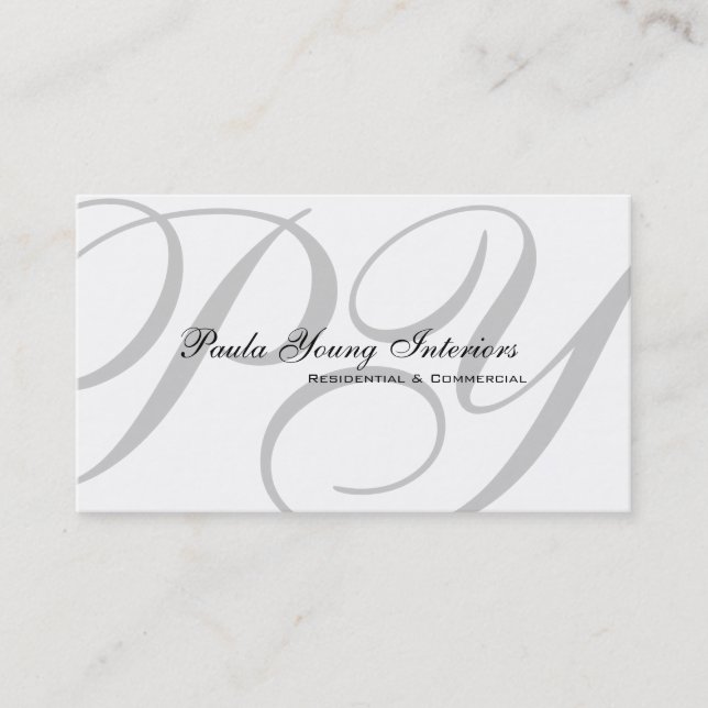 Custom Modern Monogram Business Card (Front)