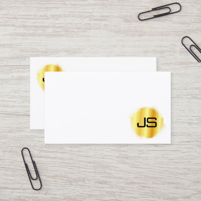 Custom Modern Monogram Professional Elegant Business Card (Front/Back In Situ)