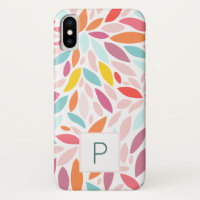 Custom Modern Mosaic Monogram Teal Pink