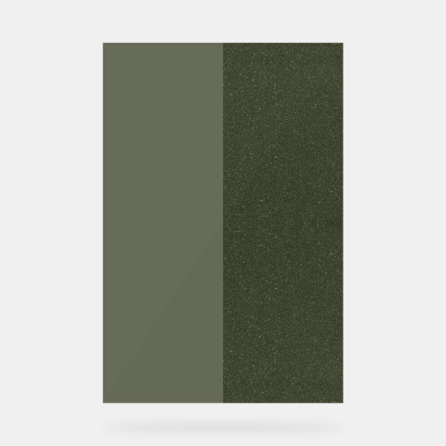 Custom Modern Moss Green Dual Texture Acrylic Sign (Front)