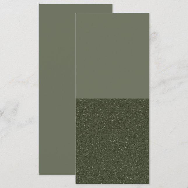 Custom Modern Moss Green Menu with Textured Bottom (Front/Back)