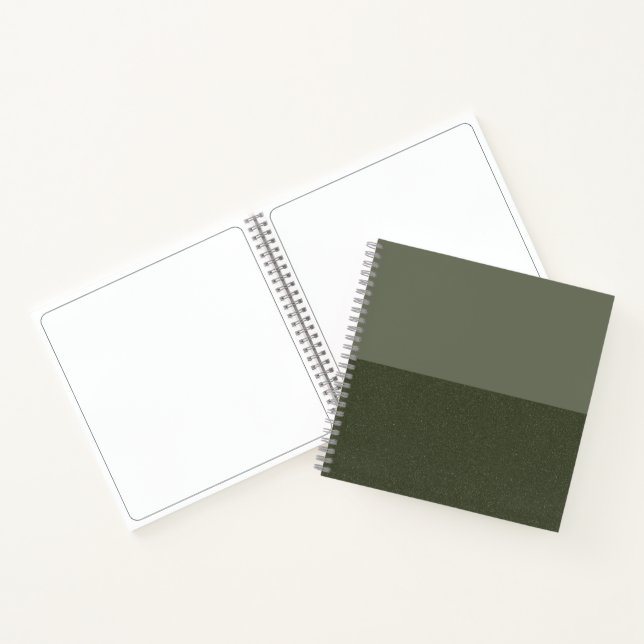 Custom Modern Moss Green Sketchbook – Dual Tone Notebook (Inside)